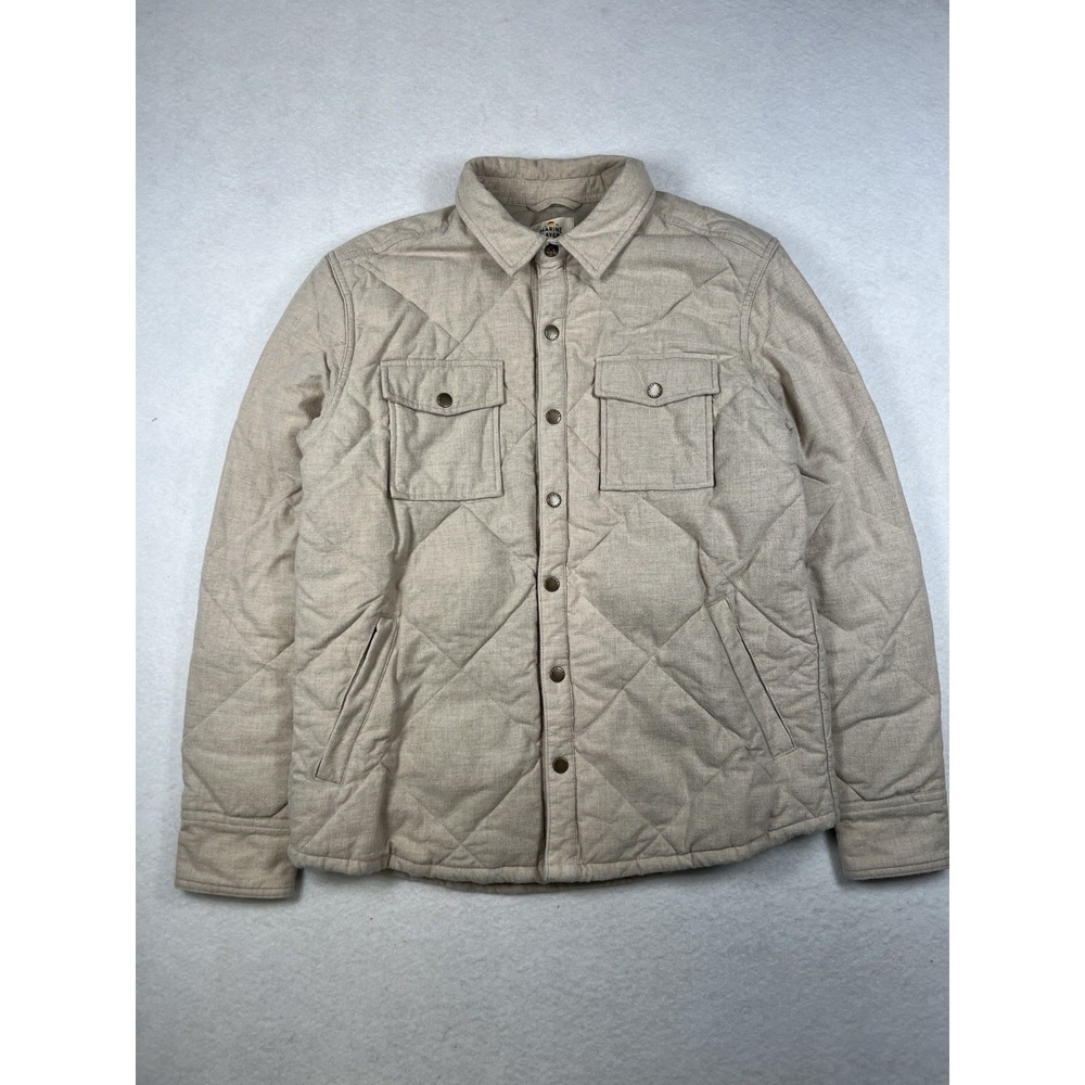 NWT$188 MARINE LAYER Olin Quilted Insulated Overshirt Jacket Cabincore Taupe S